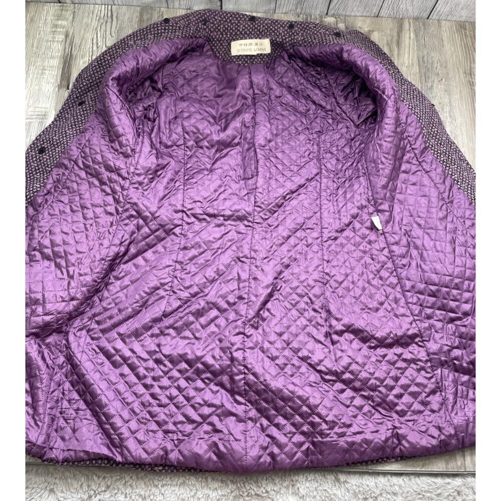 Yiteer Lisha 42 Coat Long Furr Collared Toggle Purple Jacket Womens small sizing - Picture 5 of 16